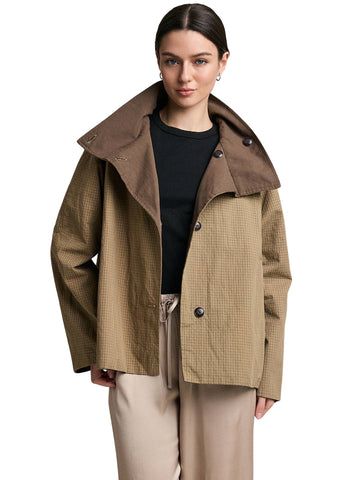 Reversible Plaid Button Jacket