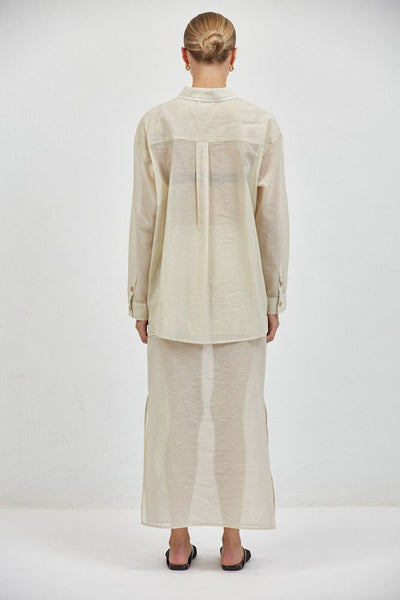 Camille Sheer Button Down