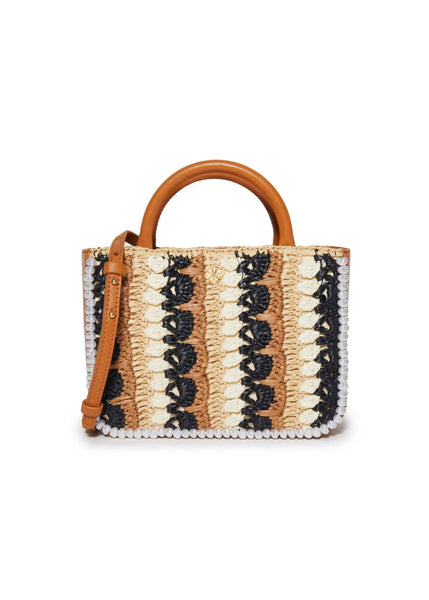 Neutral Night Maya Raffia Mini Tote