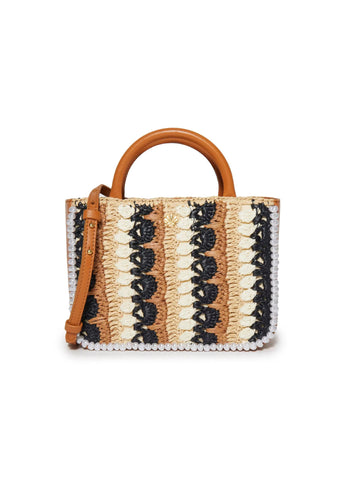 Neutral Night Maya Raffia Mini Tote