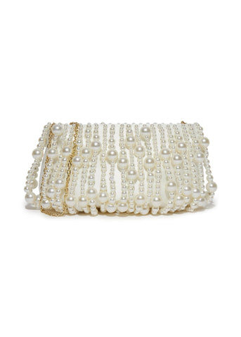 Ivory Pearl Willow Beaded Clutch