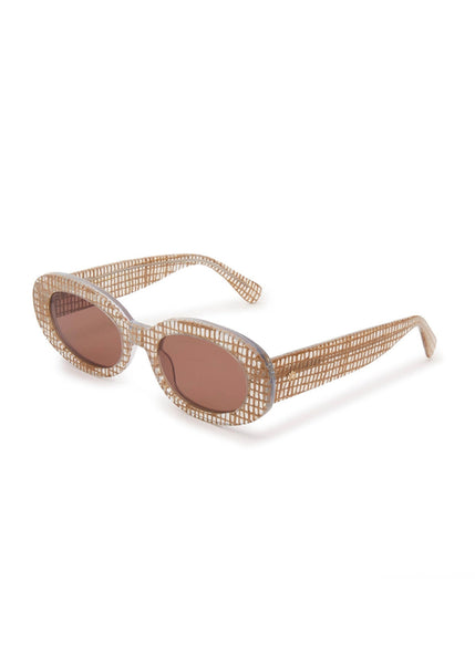 Basketweave Oceanside Oval Sunglasses