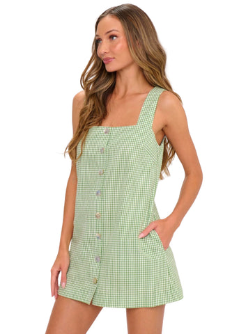 Everly Mini Dress - Field Green Gingham