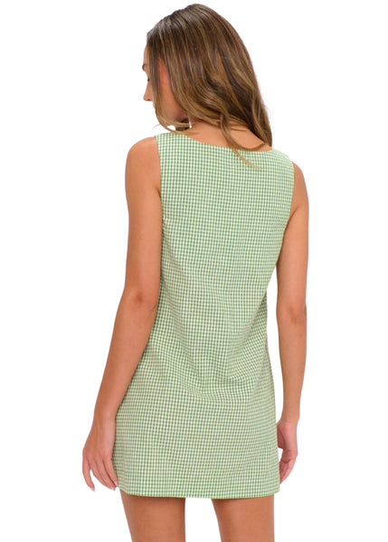 Everly Mini Dress - Field Green Gingham