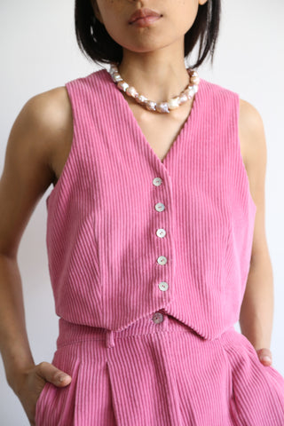 Cord Cropped Vest