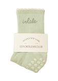 Inhale Exhale Grip Sock in mint green
