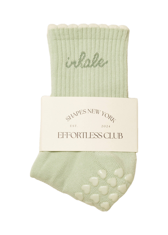 Inhale Exhale Grip Sock in mint green