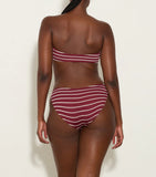 Jean Bikini Set - Wine/White Stripe