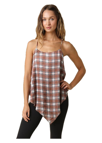 Judie Plaid Handkerchief Cami Top