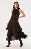 Katheryn Dress in espresso brown, back view