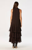 Katheryn Dress in espresso brown, styled movement shot