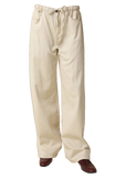 Kaylyn Drawstring Wide Leg Pants in Natural Taupe