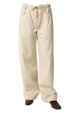 Kaylyn Drawstring Wide Leg Pants in Natural Taupe