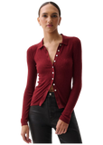 Korey Featherweight Cardigan in Barolo