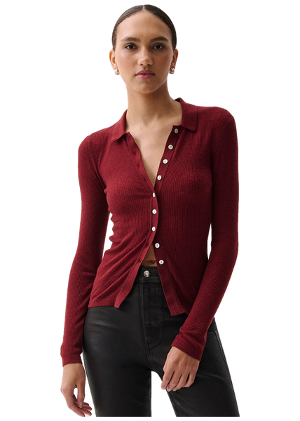 Korey Featherweight Cardigan in Barolo
