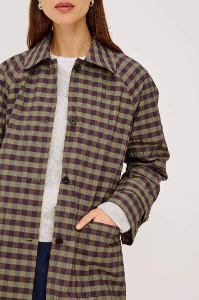 Mattie Jacket in Tapenade Check, detail