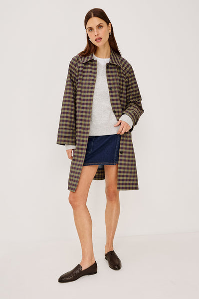 Mattie Jacket in Tapenade Check, close up