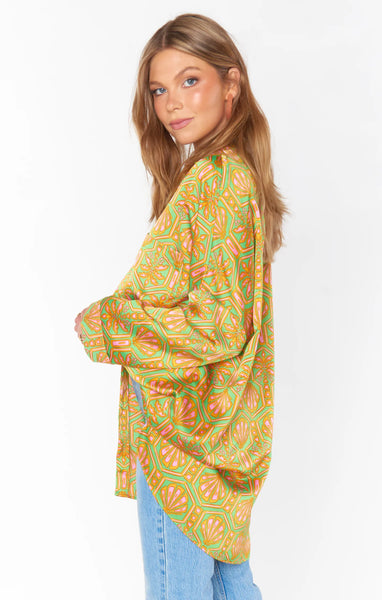 Johns Button Down Shirt - Palm Deco
