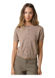 Maddie Short Sleeve Knit Cardigan in Mocha