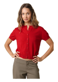 Maddie Short Sleeve Knit Cardigan in Red