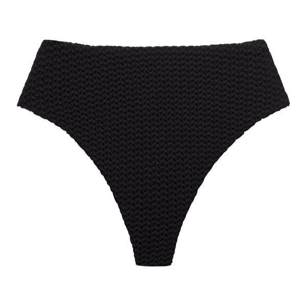 Paula Bikini Bottom - Black Crochet