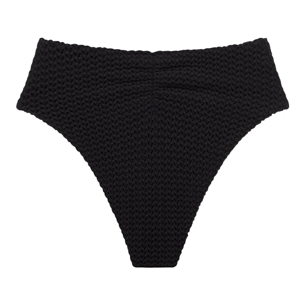 Paula Bikini Bottom - Black Crochet