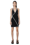 Terrycloth Halter Dress - Black
