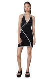Terrycloth Halter Dress - Black