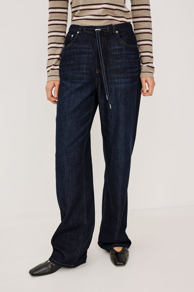 Normandie Pant in Rinse Wash - front