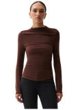 Nathalia Draped Mock Neck in Woodland