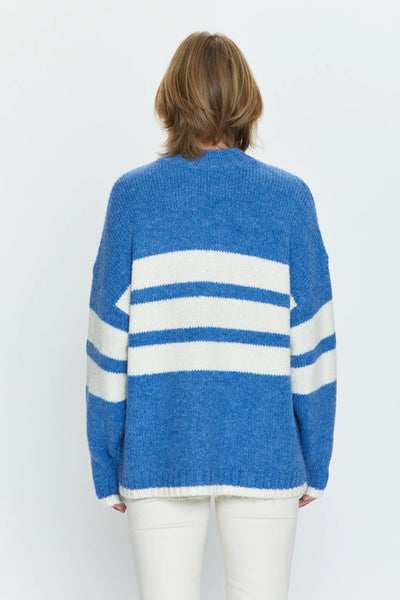 Carlen Sweater - Campanula White Stripe