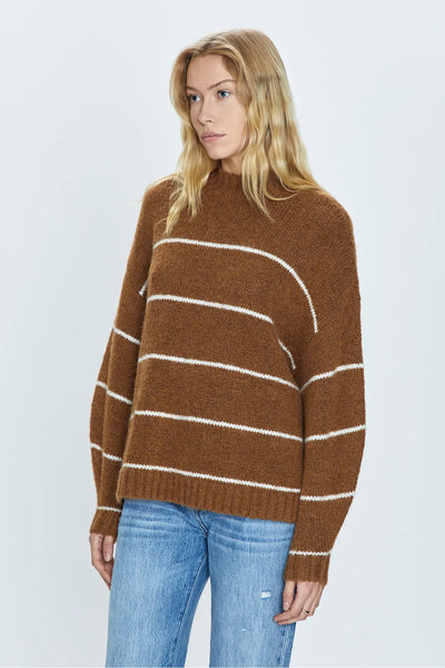 Carlen Sweater - Carmel White Stripe