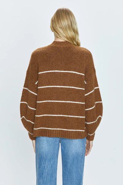 Carlen Sweater - Carmel White Stripe