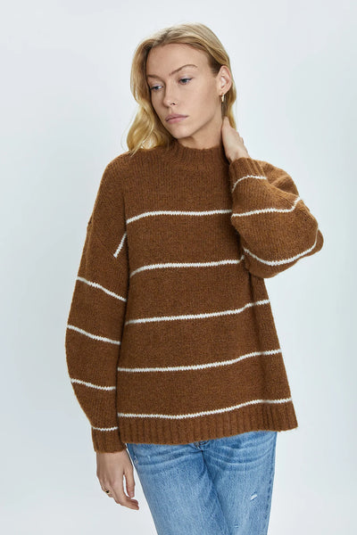 Carlen Sweater - Carmel White Stripe