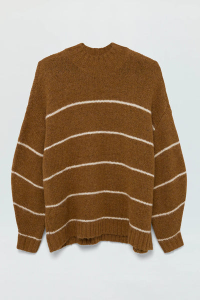 Carlen Sweater - Carmel White Stripe