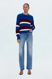 Adina Sweater - Azure Claret Stripe