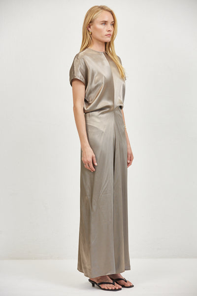 Alina Dress in Olive, side view