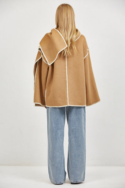 Eliette Coat in Camel, back view