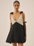 Pearly Bow Mini Dress