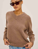 Lidya Sweater in heather camel, front