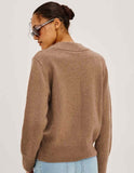 Lidya Sweater in heather camel, back view