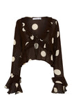 Montenegro Top - Veia Polka Dot Chocolate