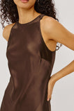 Solene Dress in espresso, upper body detail
