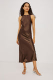 Solene Dress in espresso, front