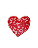 Paisley Heart Claw Clip - Red