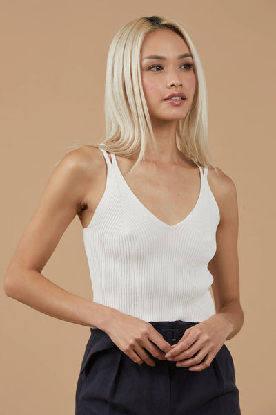 Cara Double Strap Cami - White