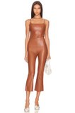Faux Leather Cami Bodysuit - Cocoa