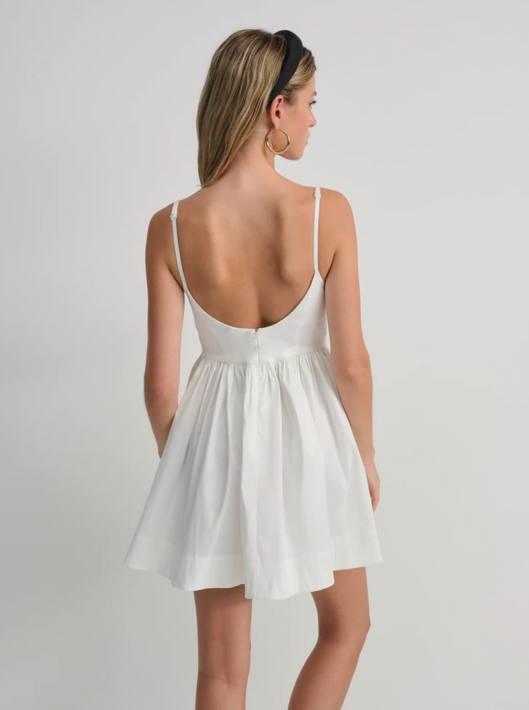 for love and lemons dolly mini dress For Love & Lemons Dolly Denim Dot Mini Dres