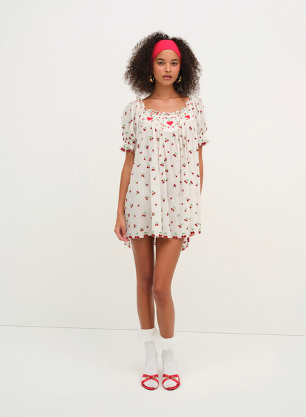 Beaded Cherries Slip Dress