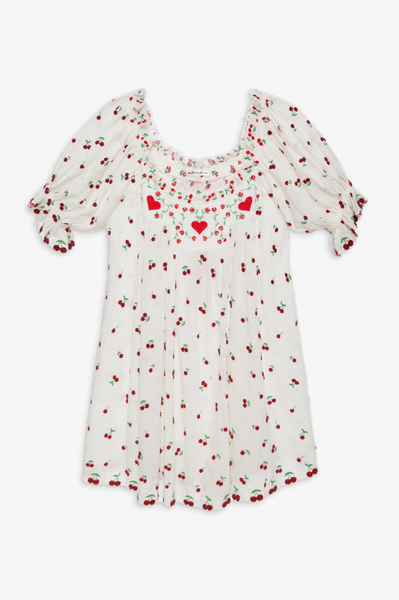 Beaded Cherries Slip Dress